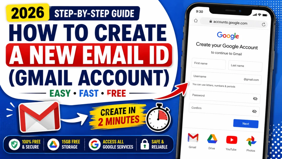 How to Create a New Gmail Email ID in 2026 Step-by-Step Guide